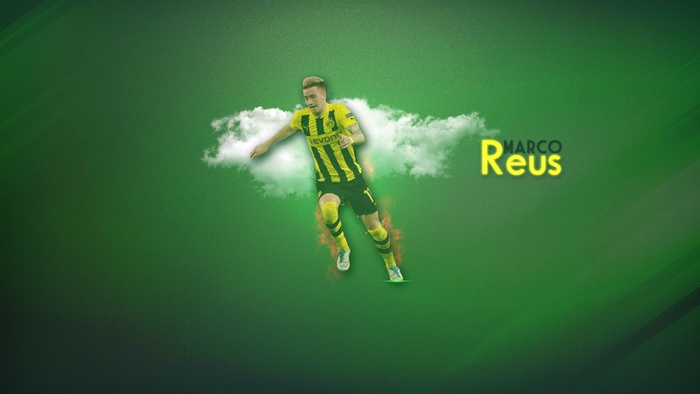 Marco Reus Borussia Dortmund player green art