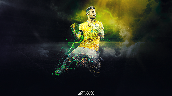 Neymar in Brazil National Football Team Jersey