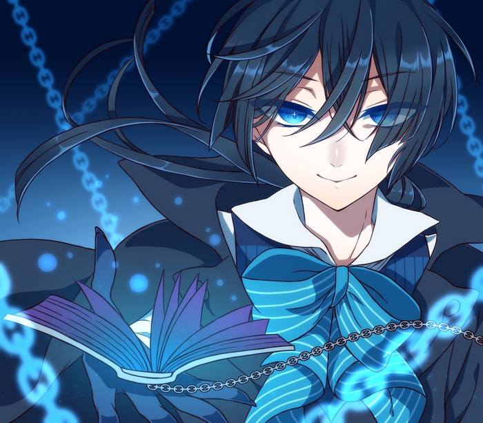 Vanitas Smirking with Glowing Book and Chains