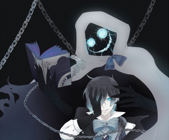 Vanitas and the glowing-eyed phantom holding a book