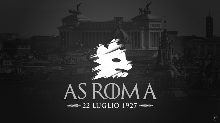 AS Roma Emblem over Rome Cityscape, Founding Date