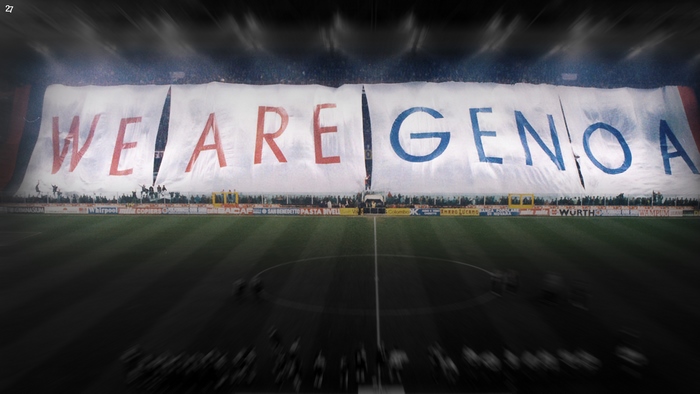 Genoa C.F.C. "WE ARE GENOA" banner in stadium
