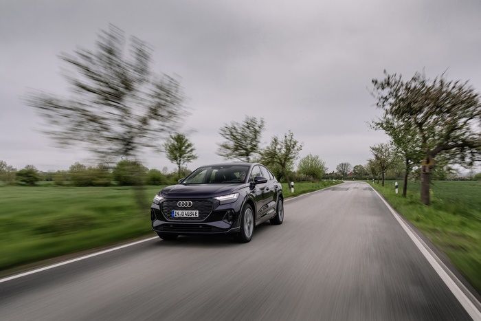 Audi Q4 Sportback e-tron electric SUV in motion