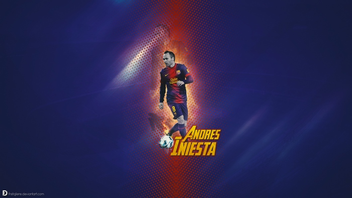 Andrés Iniesta FC Barcelona Football Art