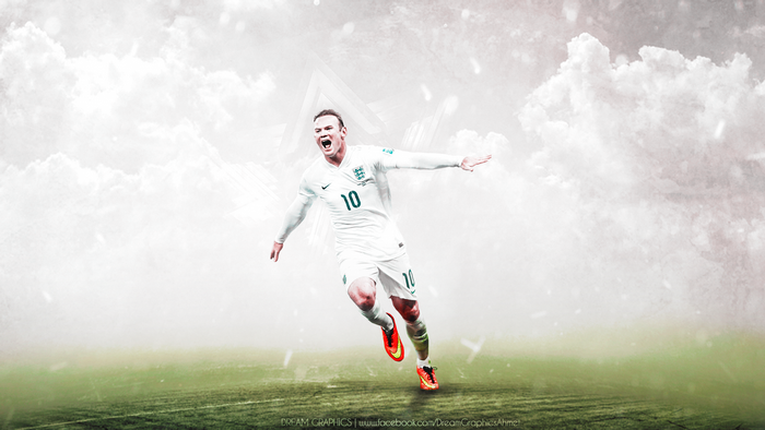 Wayne Rooney celebrates in England soccer kit