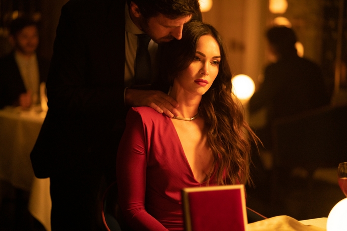 Megan Fox and Eoin Macken in a dramatic scene from Till Death
