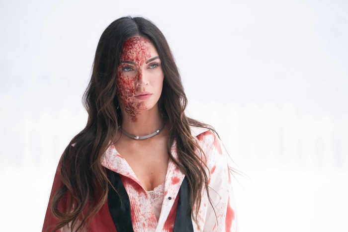 Megan Fox with blood on face in Till Death