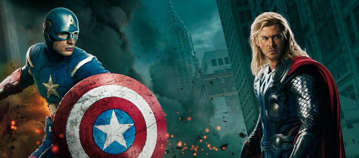 Captain America and Thor in The Avengers