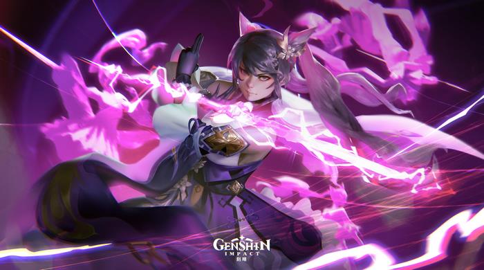 Keqing Genshin Impact unleashing Electro power