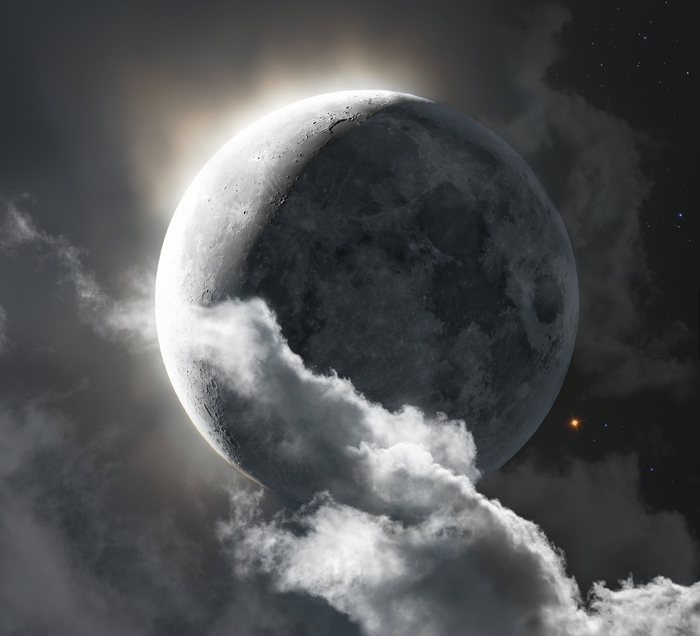 Moon Illuminated by Soft Glow in 4K