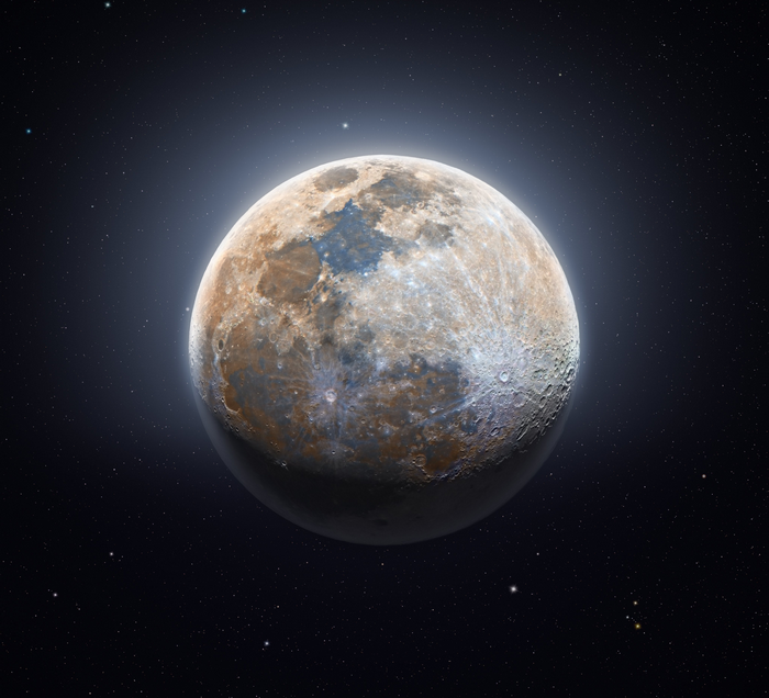 Colorful Moon in Space 4K