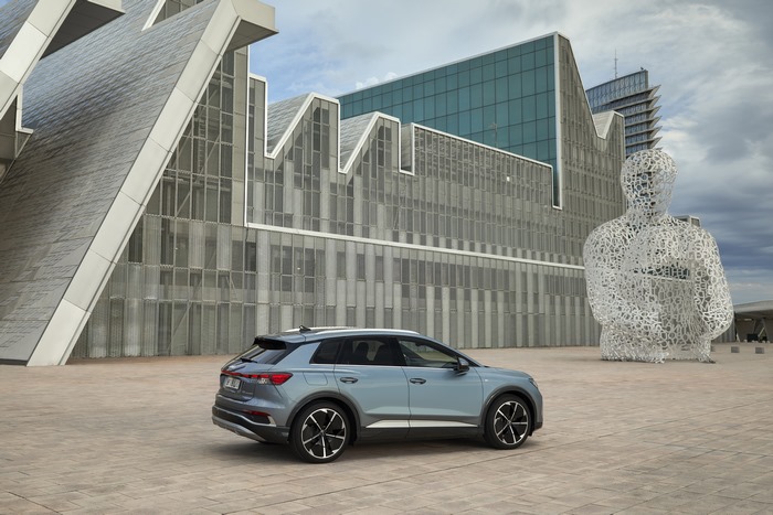 Audi Q4 e-tron SUV with striking modern architecture
