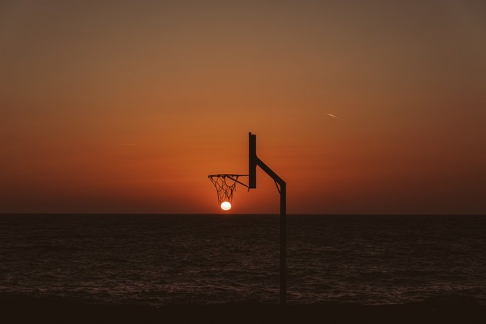 Basketball Hoop at Sunset Photography 4K