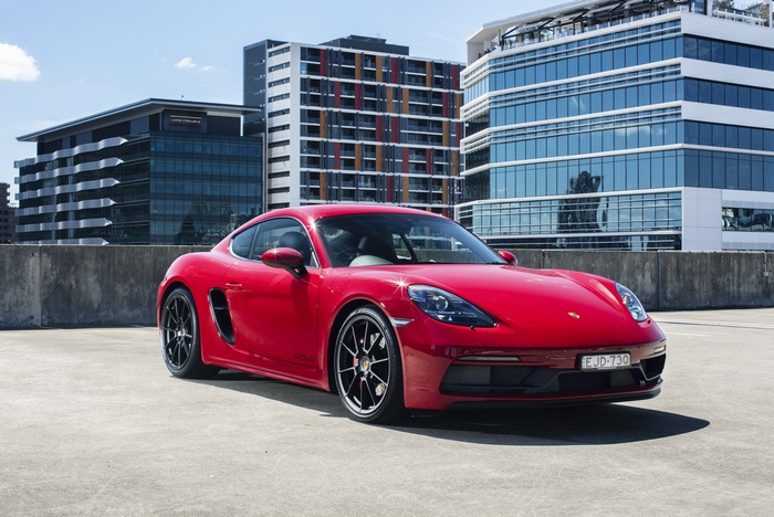 Red Porsche 718 Cayman GTS 4.0 Sport Car