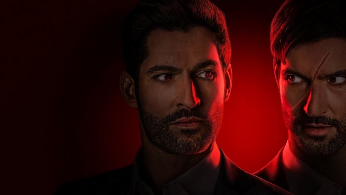 Lucifer Morningstar and Michael with red eyes