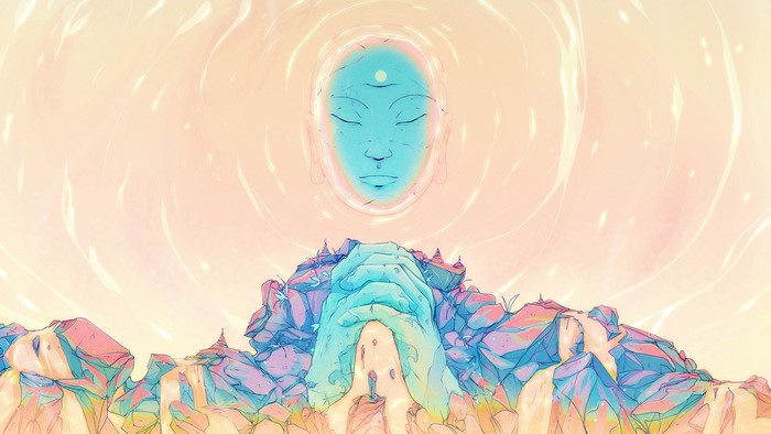 Spiritual Stone Face and Praying Hands Meditation