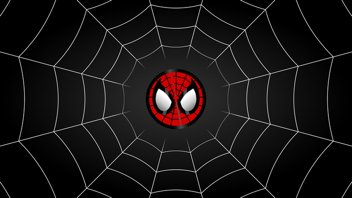 Spider-Man icon on a black spider web