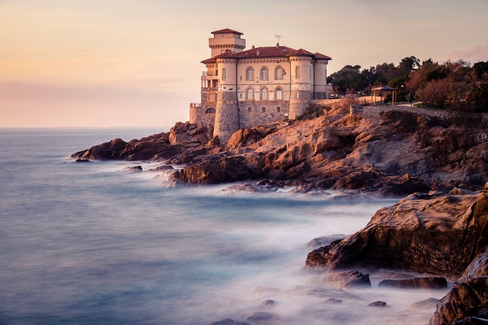Castello Del Boccale on Tuscan Coast at Sunset