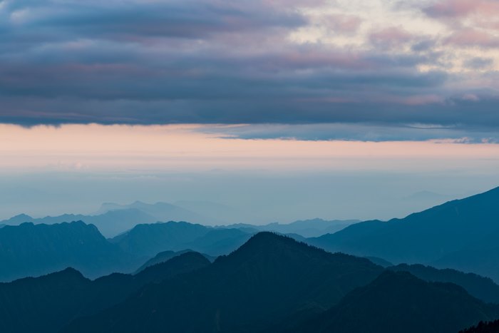 Layered Mountains at Dusk