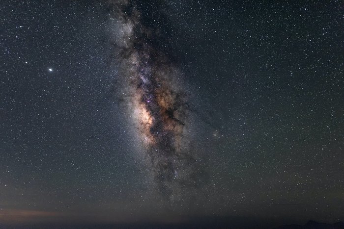 Milky Way Galaxy Core in Starry Night