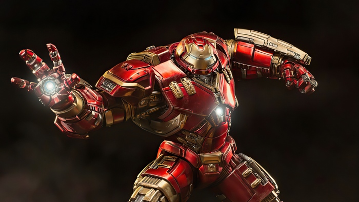 Hulkbuster Marvel Comics Armor with Glowing Arc Reactors