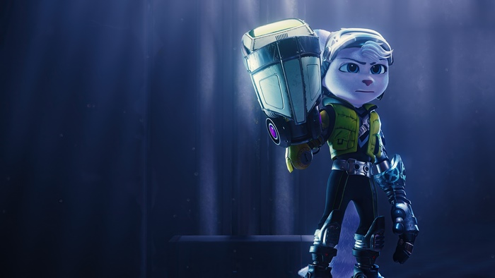 Rivet from Ratchet and Clank holding weapon 4K