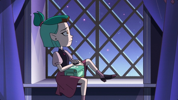 Amity Blight Sitting by Window at Night
