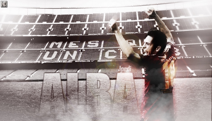 Jordi Alba celebrating at Camp Nou, FC Barcelona