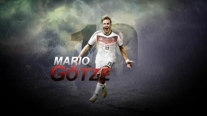 Mario Götze German Soccer Player in Rain