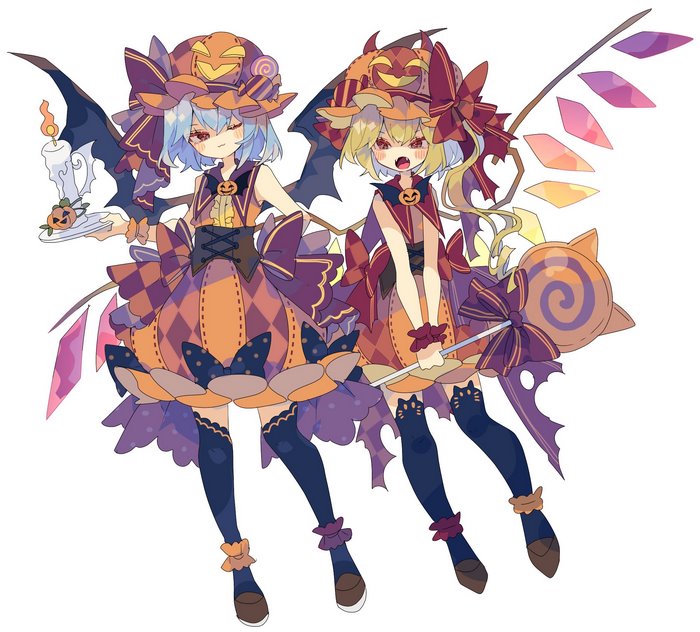 Touhou Remilia and Flandre Halloween Costumes