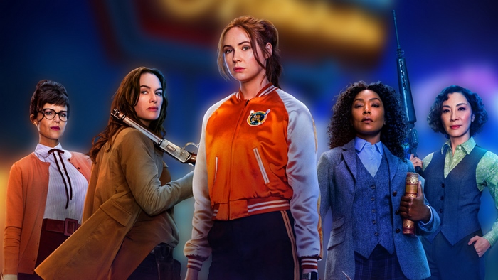 Gunpowder Milkshake cast featuring Karen Gillan