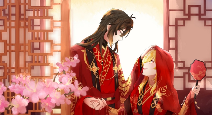 Zhongli and Lumine's traditional wedding