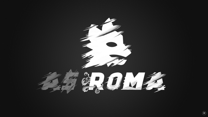 A.S. Roma Wolf Head Logo Glitch Effect