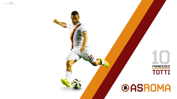 Francesco Totti AS Roma Kicking Football