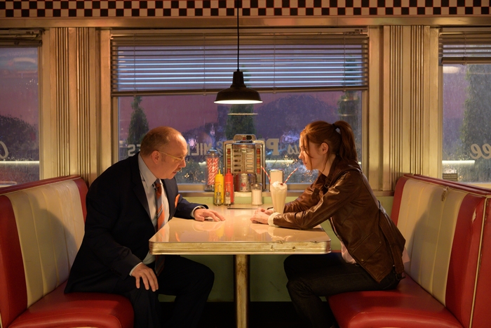 Gunpowder Milkshake: Karen Gillan and man at diner