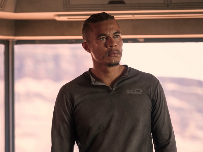 Ismael Cruz Córdova looking serious in Settlers