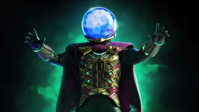 Mysterio Marvel Comics with green mystical aura