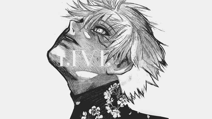 Kaneki Ken Detailed Monochrome Art