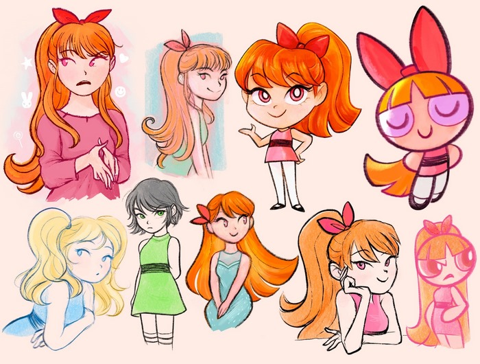 Powerpuff Girls Blossom diverse art styles