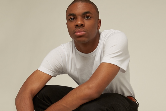 Portrait of Vince Staples in white t-shirt