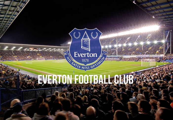 Everton Football Club logo at Goodison Park stadium