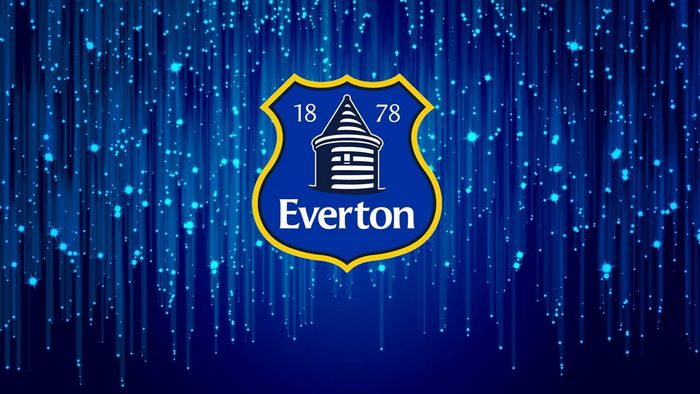 Everton F.C. Logo on Sparkling Blue Background