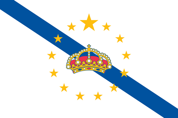 Real Madrid C.F. Flag with Crown and Stars