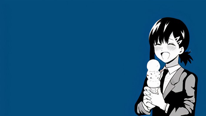 Happy Kobeni Higashiyama holding ice cream