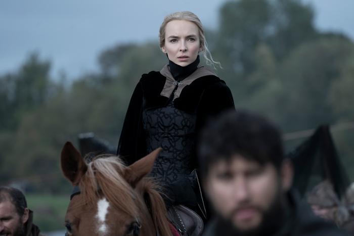 Jodie Comer on horseback in The Last Duel