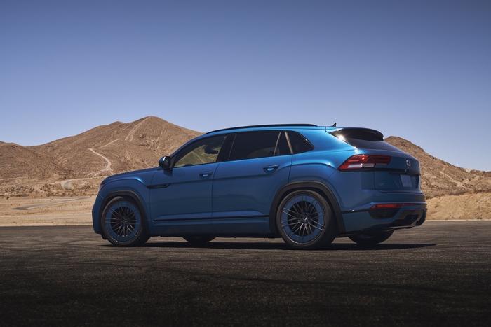 Blue Volkswagen Atlas Cross Sport GT Concept SUV in desert