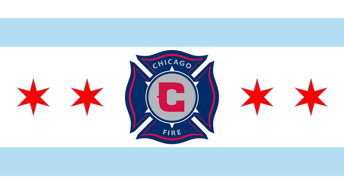 Chicago Fire FC emblem on Chicago flag