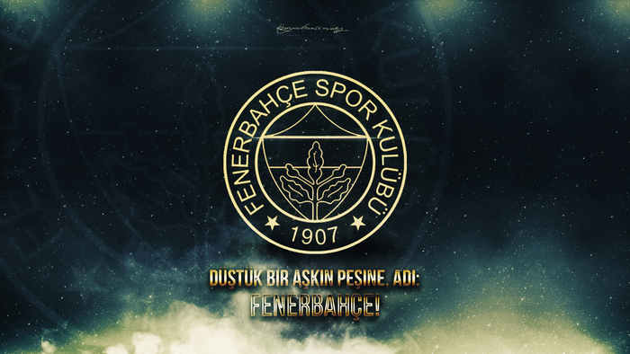 Fenerbahçe S.K. emblem on a starry cosmic background