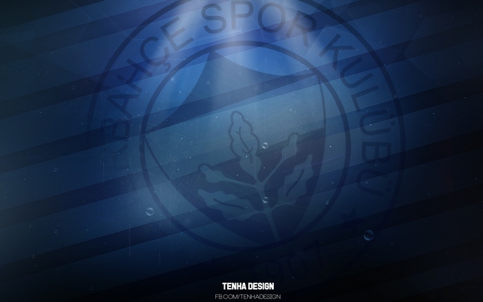 Fenerbahçe S.K. Blue Logo with Striped Background