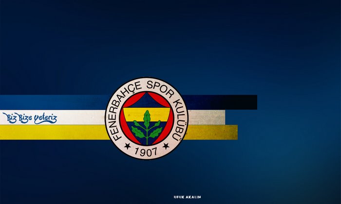 Fenerbahçe S.K. Logo on Blue Striped Background